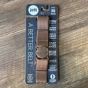 JELT Brown Elastic Belt, Size XS, Pant Size 22-26 (ish)